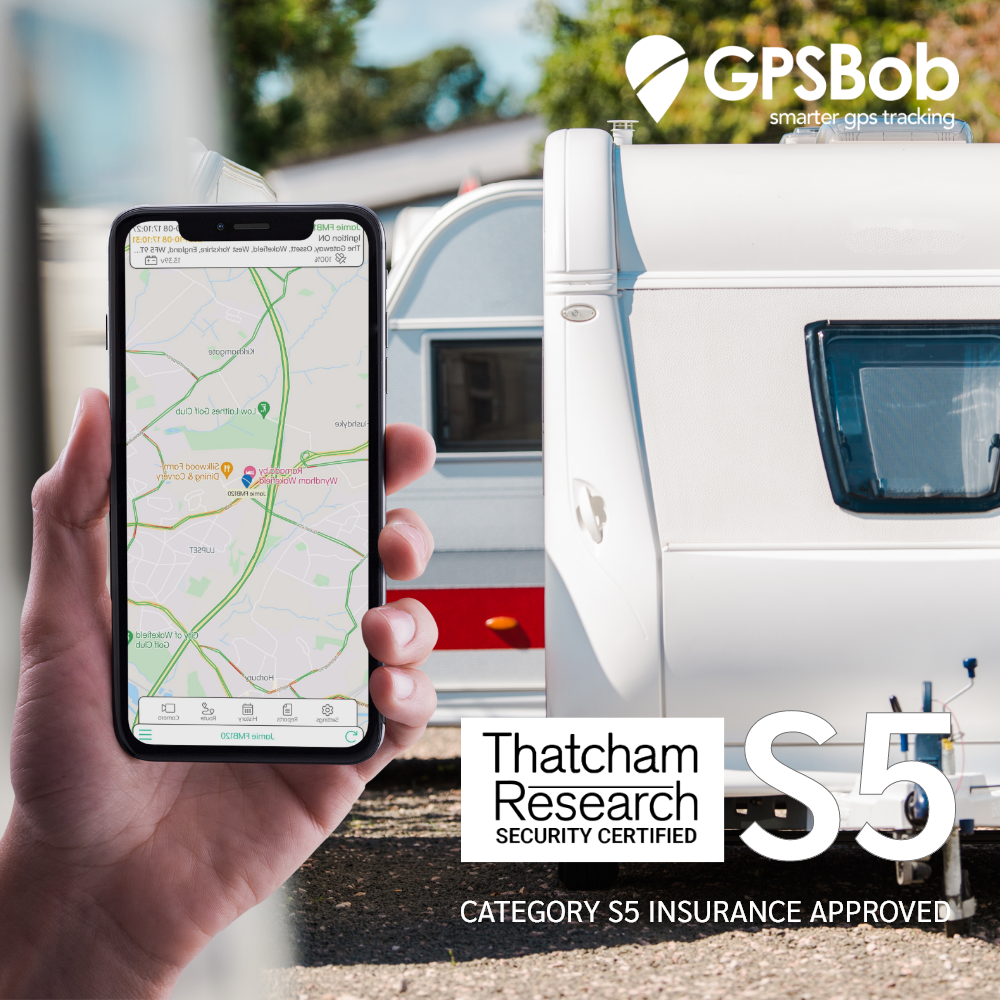 4G GPSBob Mongoose S5 UK Insurance Approved Thatcham Caravan Tracker