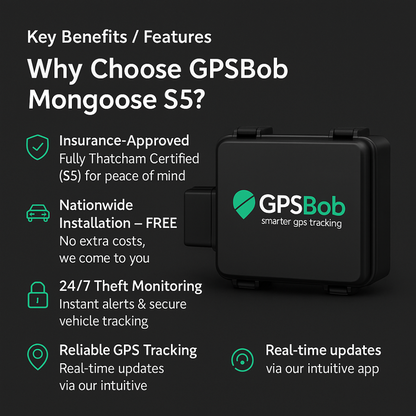 4G GPSBob Mongoose S5 Plus UK Insurance Approved Thatcham Tracker